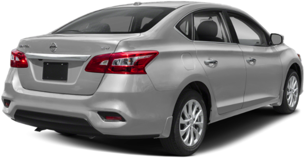 Nissan Sentra Silver Rear View PNG