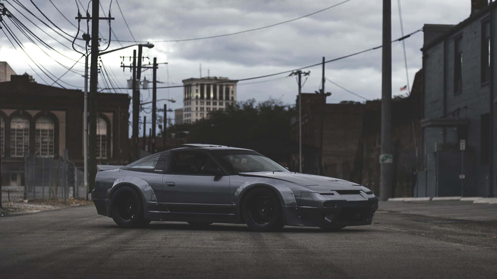Nissan Silvia S13 in White Racing Style Wallpaper