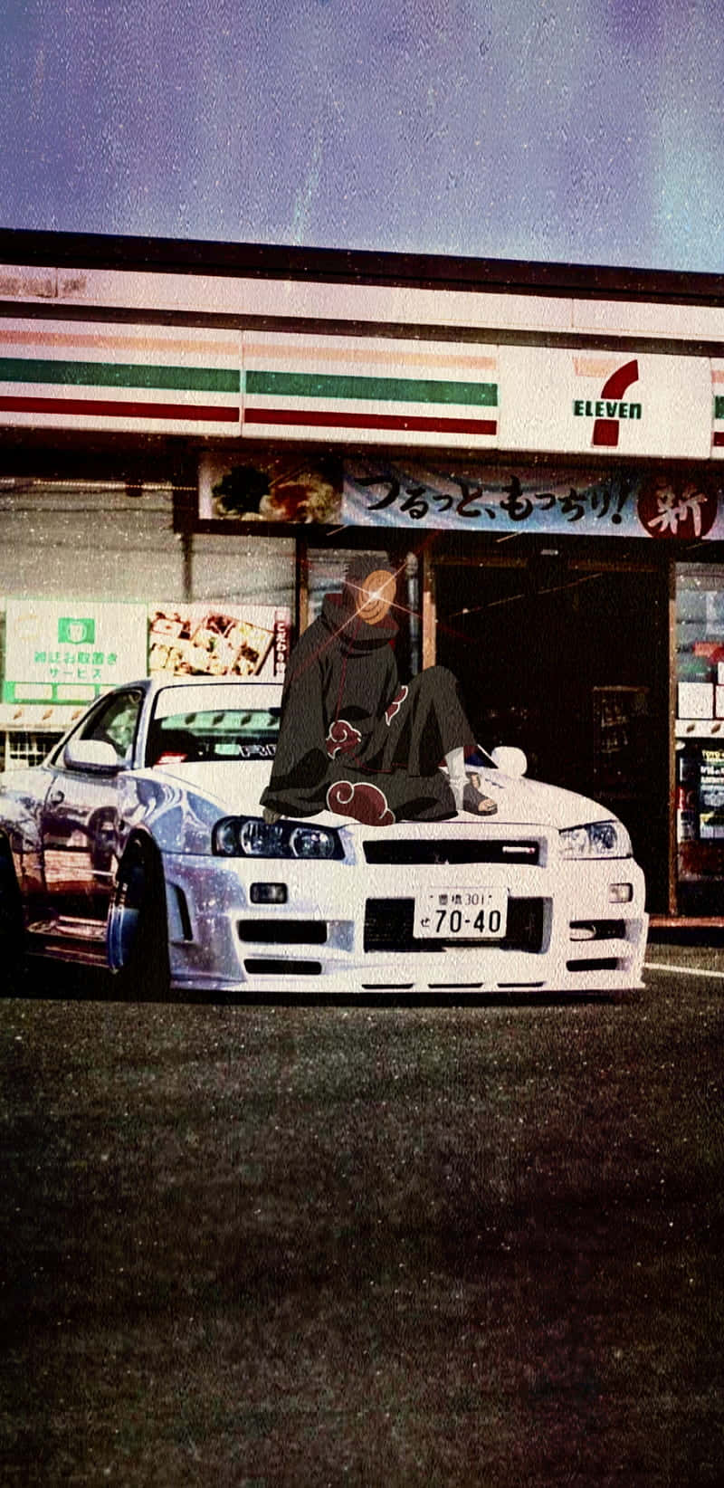 Drifting Nissan SX, and anime girl