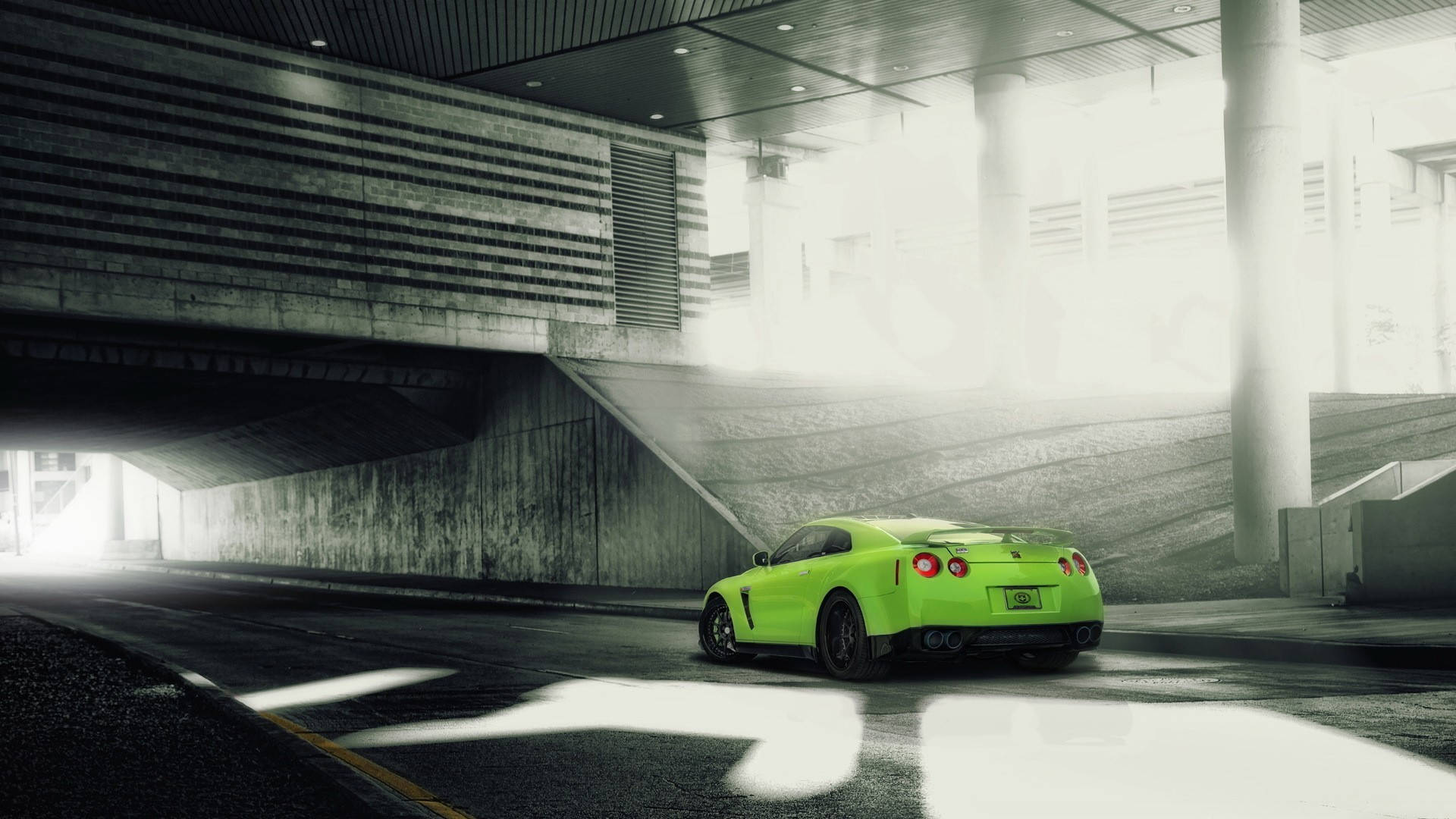 Nissan Skyline GTR R35 Green Wallpaper