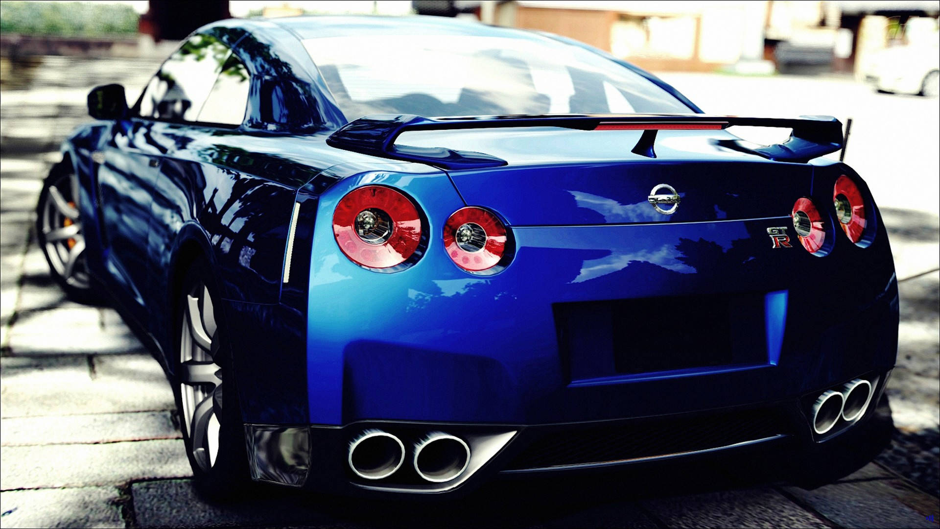 Nissan Skyline GTR R35 Shiny Blue Wallpaper