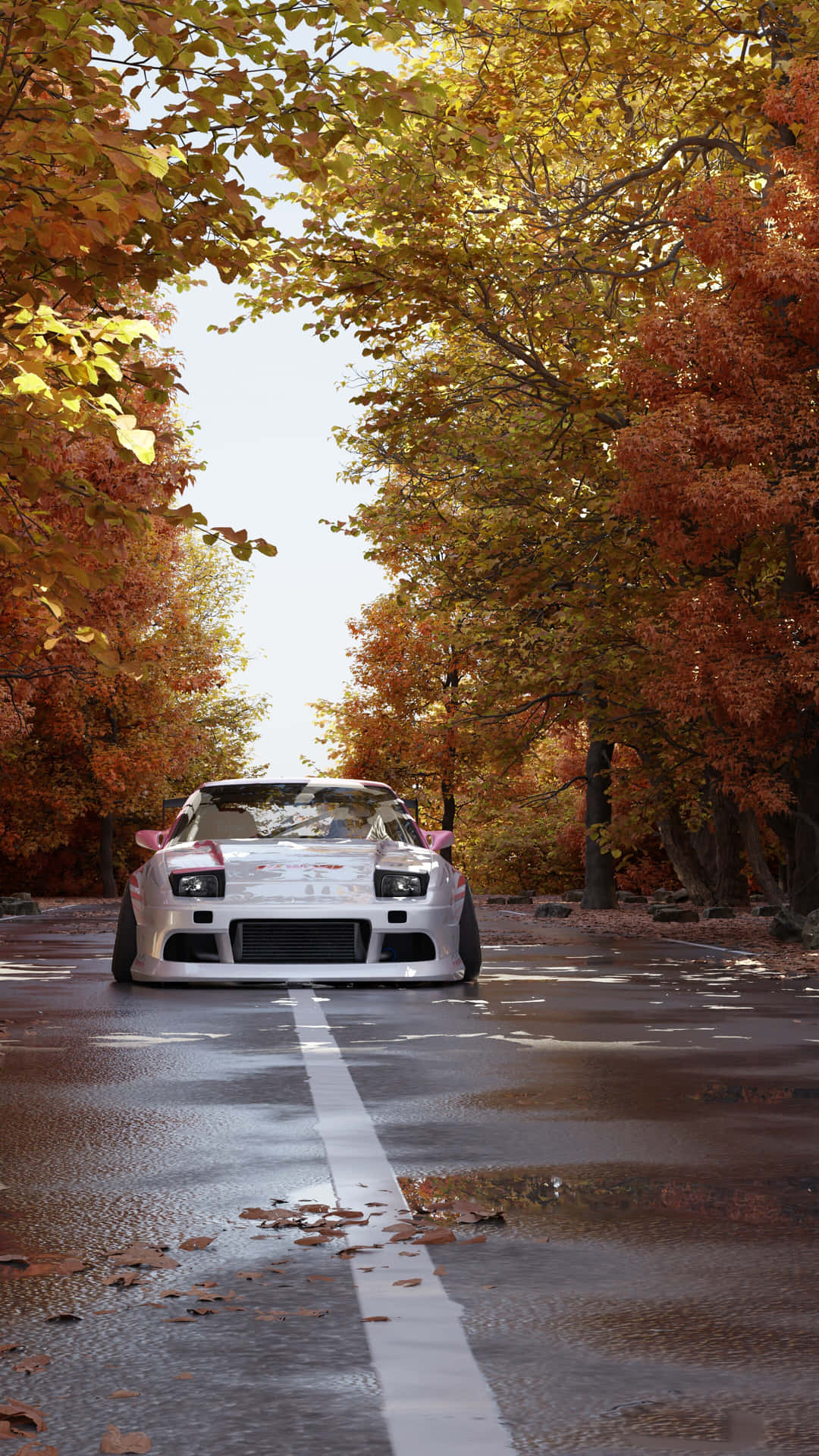 Nissan240sx Autumn Road Trip Wallpaper