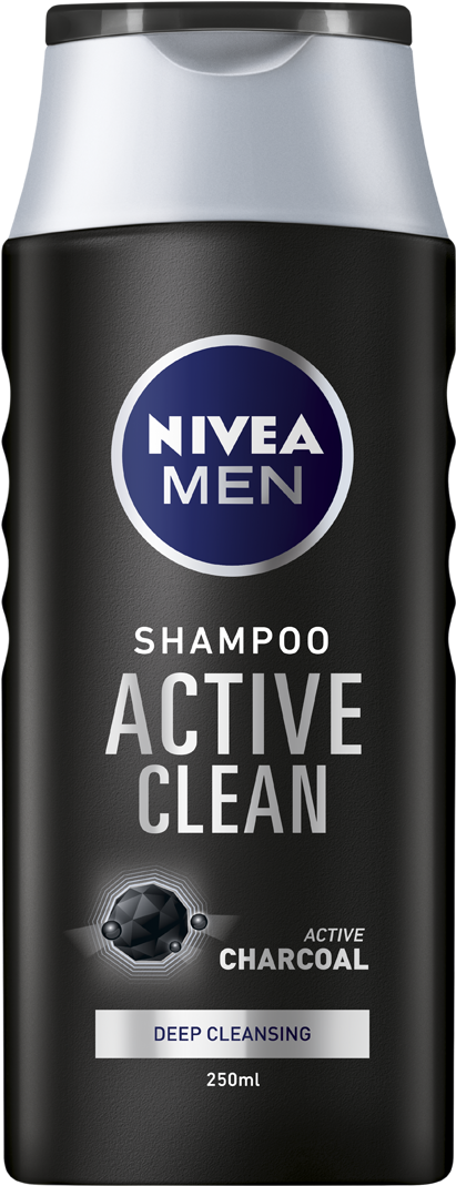 Nivea Men Active Clean Shampoo Bottle PNG