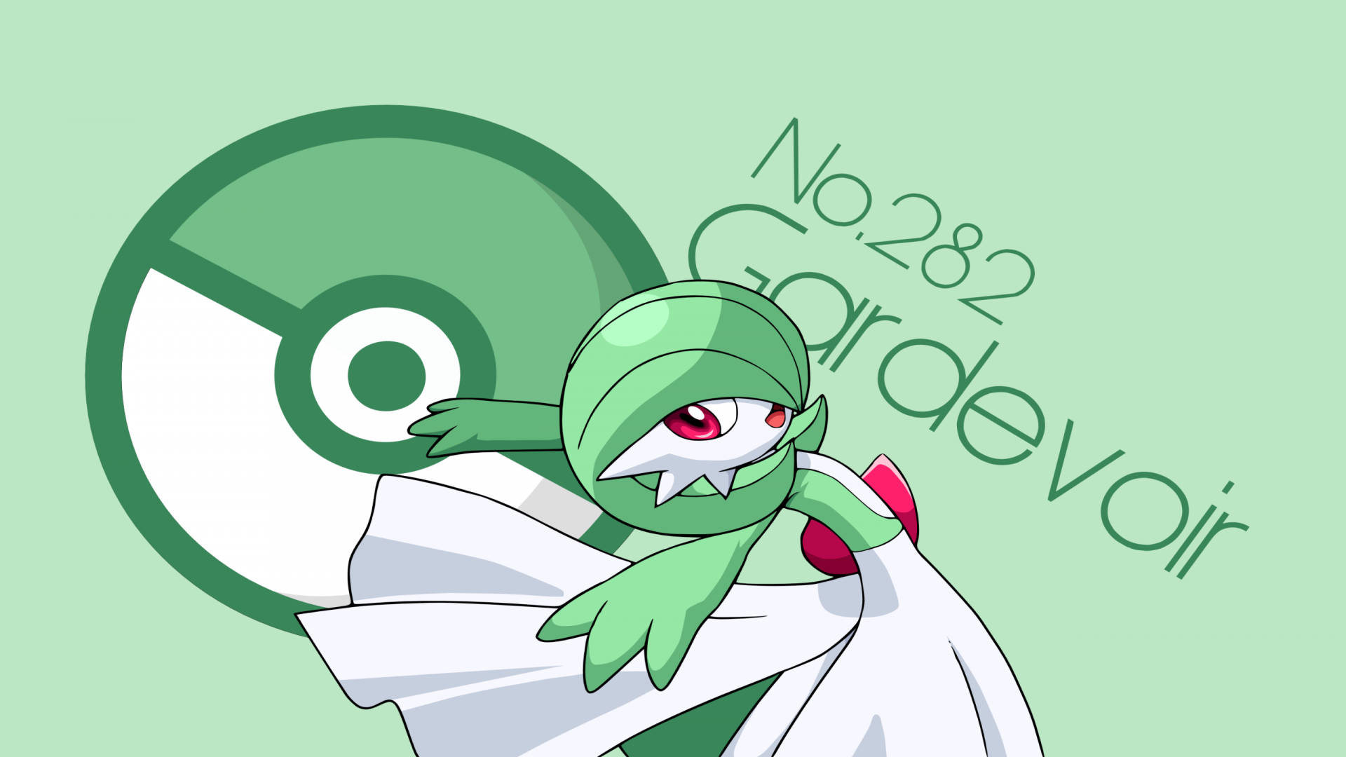 The graceful Gardevoir stands ready to help its trainer in the Pokemon world. Wallpaper