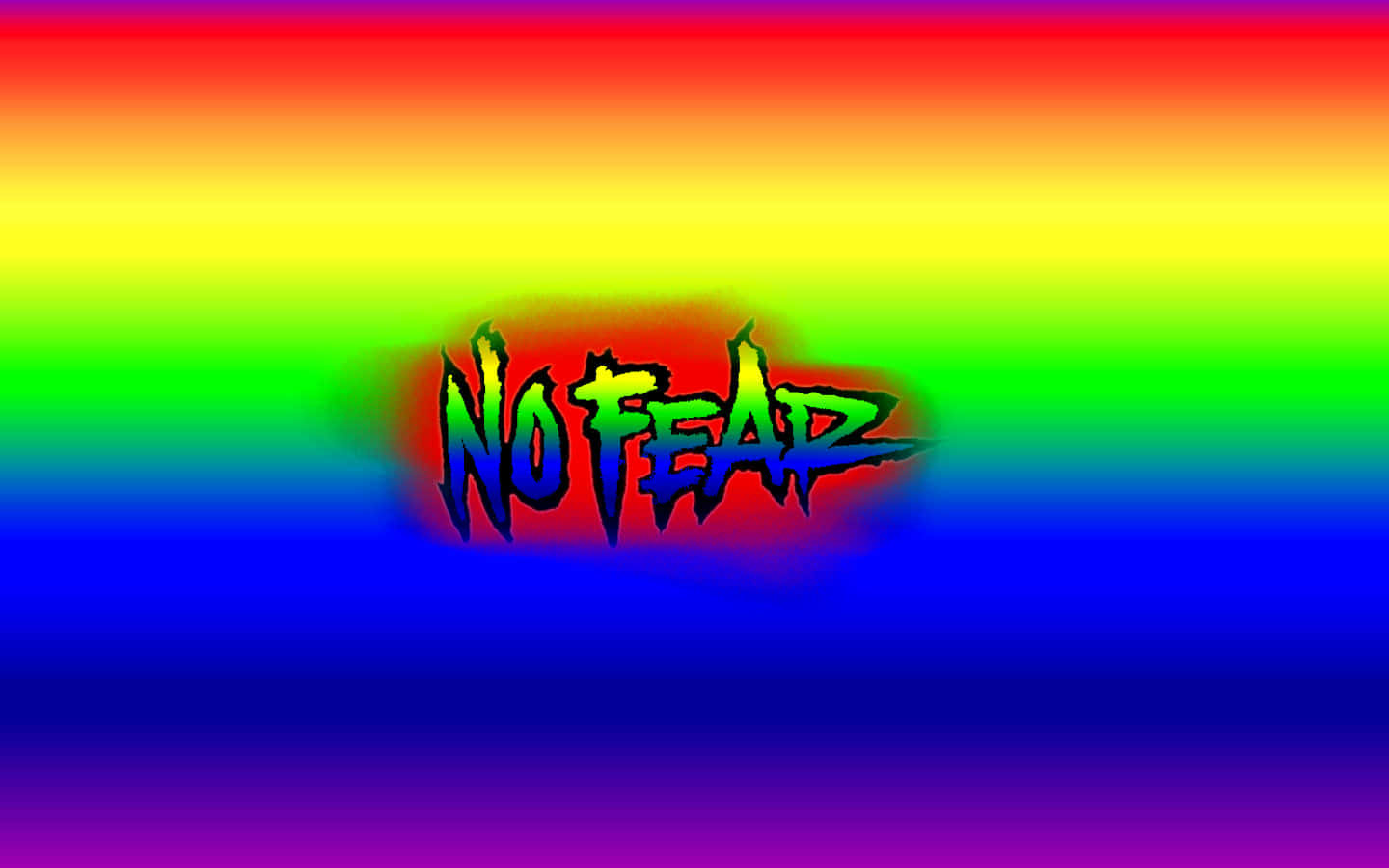 A Rainbow Colored Background With The Word No Fear