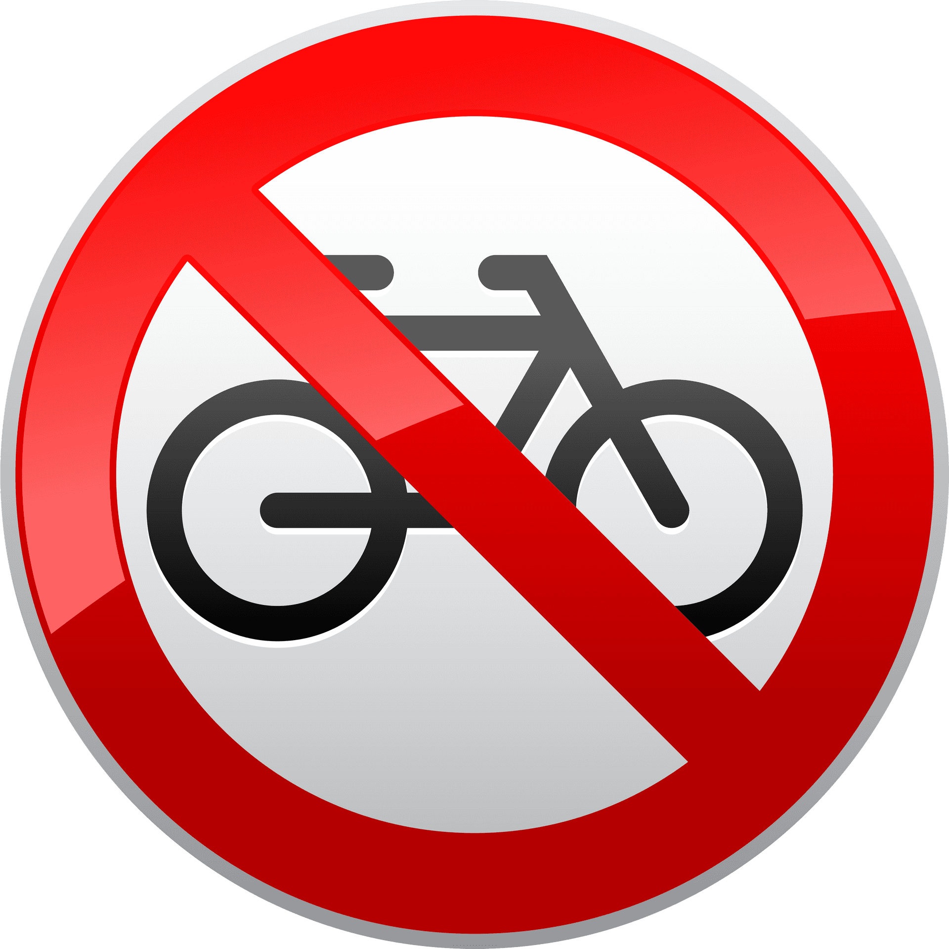 No Bicycles Sign PNG