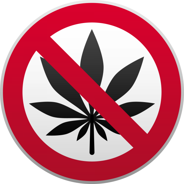 No Cannabis Sign Graphic PNG