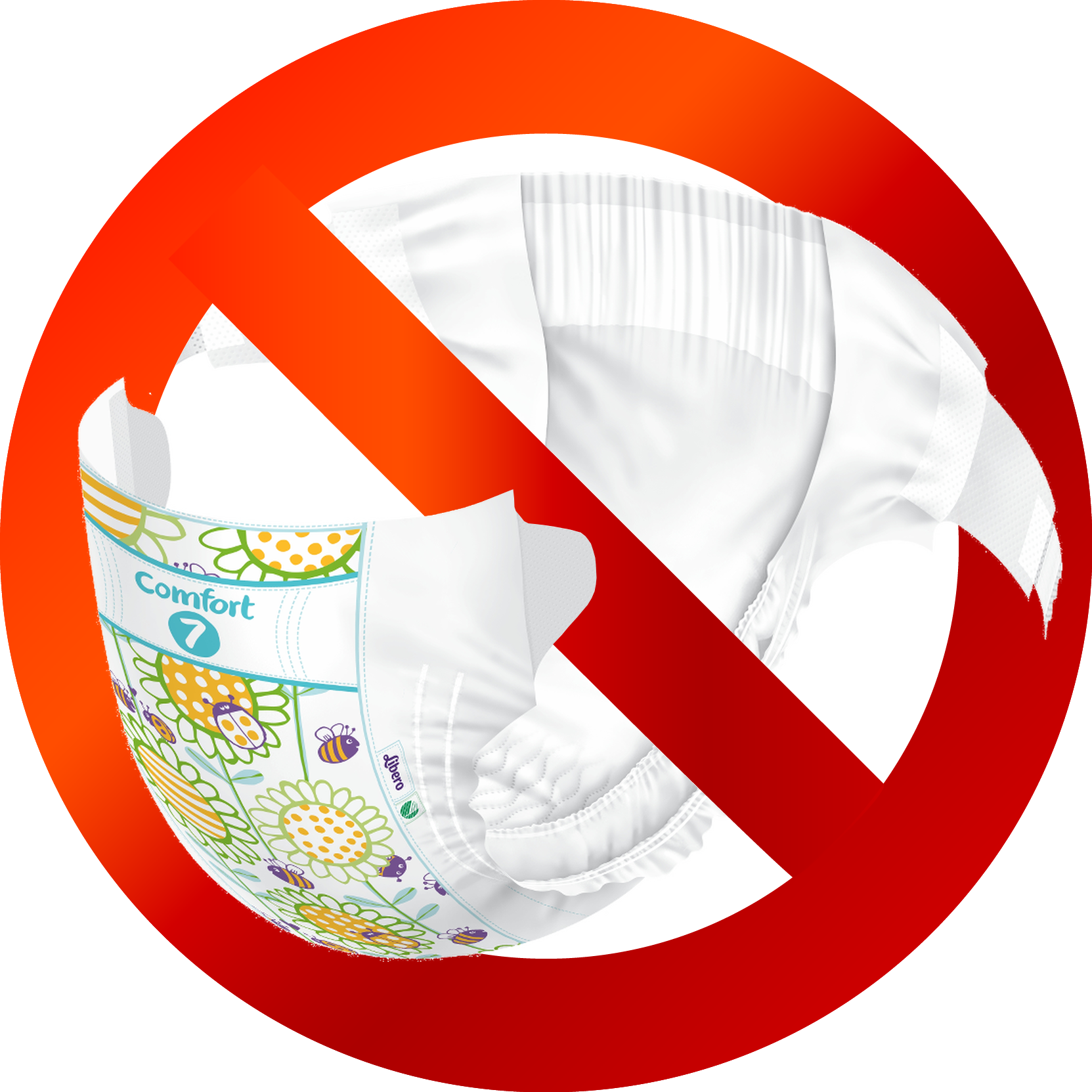No Diapers Allowed Sign PNG