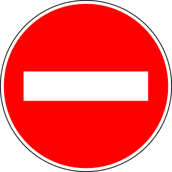 No Entry Sign_ Red And White PNG