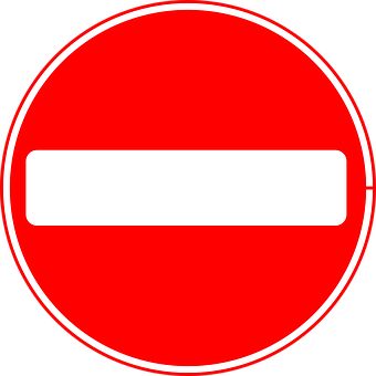 No Entry Sign Redand White PNG