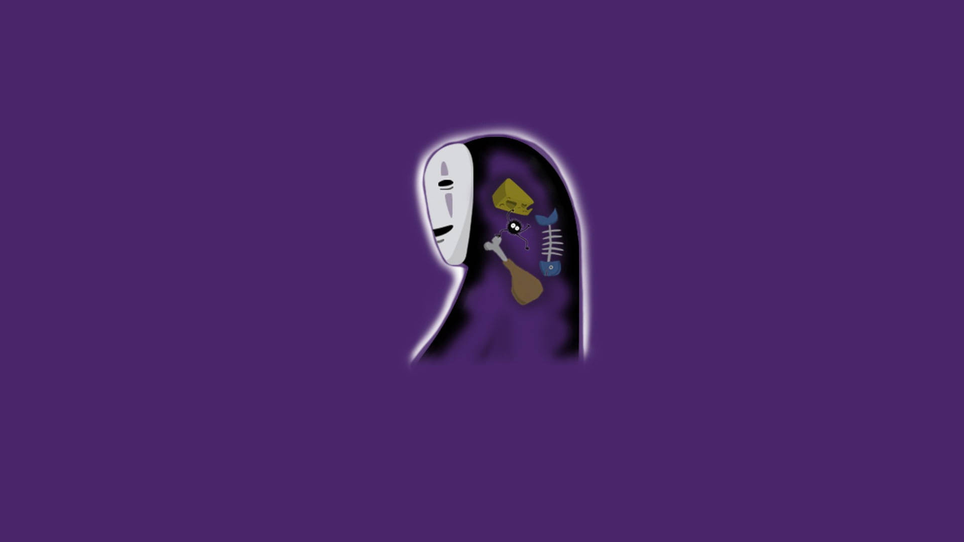 No-Face Purple Background Wallpaper