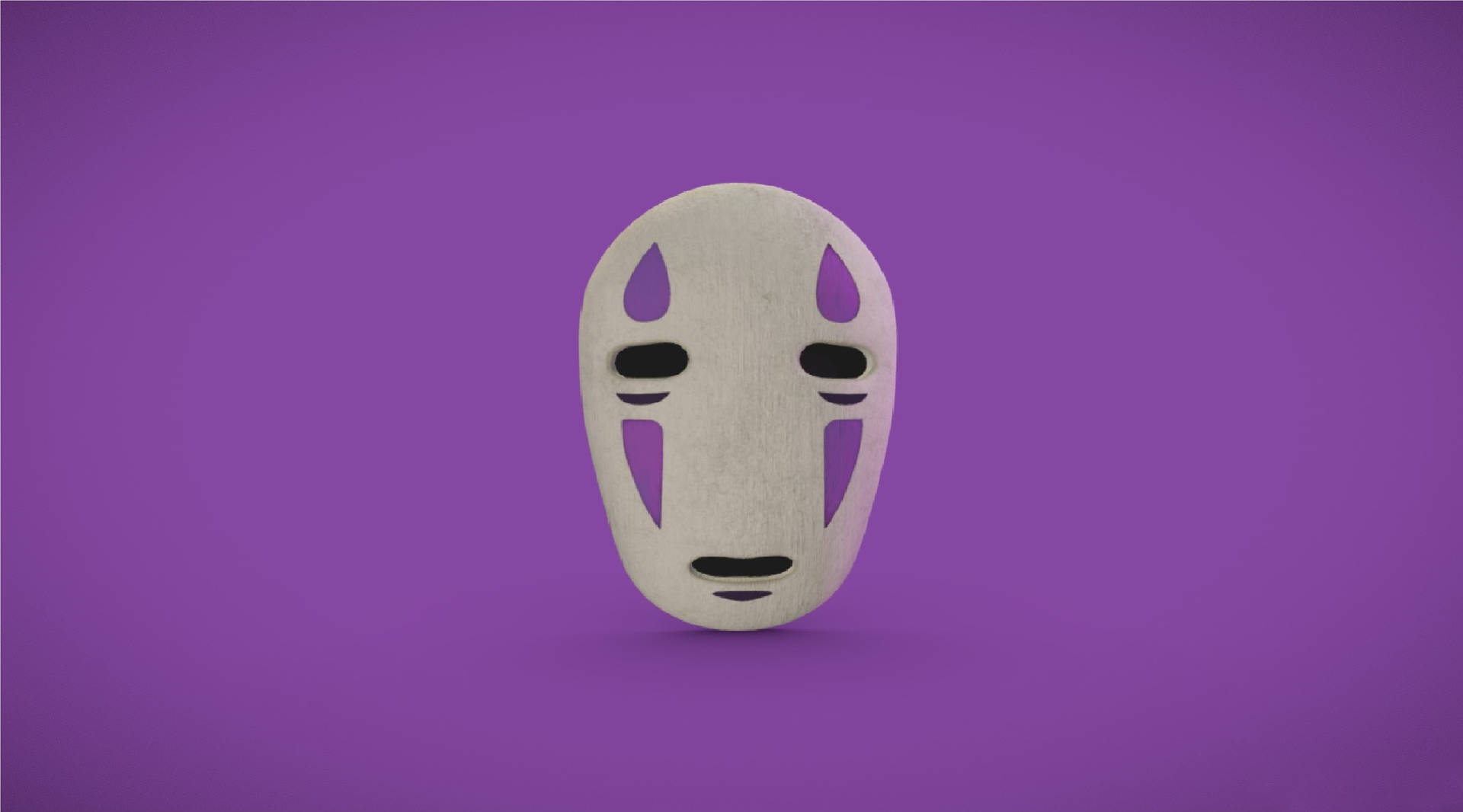 Enigmatic No Face on a Violet Background Wallpaper