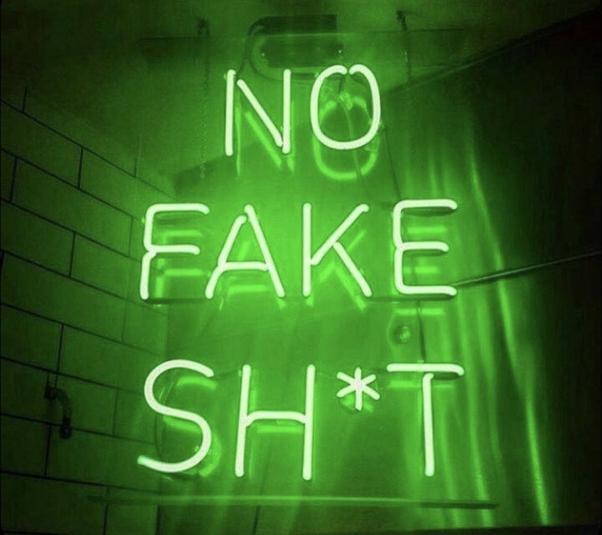 No Fake Sh*t Neon Green Aesthetic Wallpaper