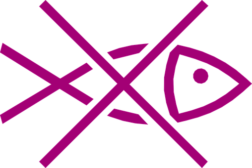 No Fish Symbol Purple Background PNG