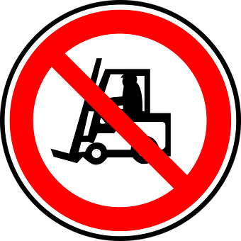 No Forklift Zone Sign PNG