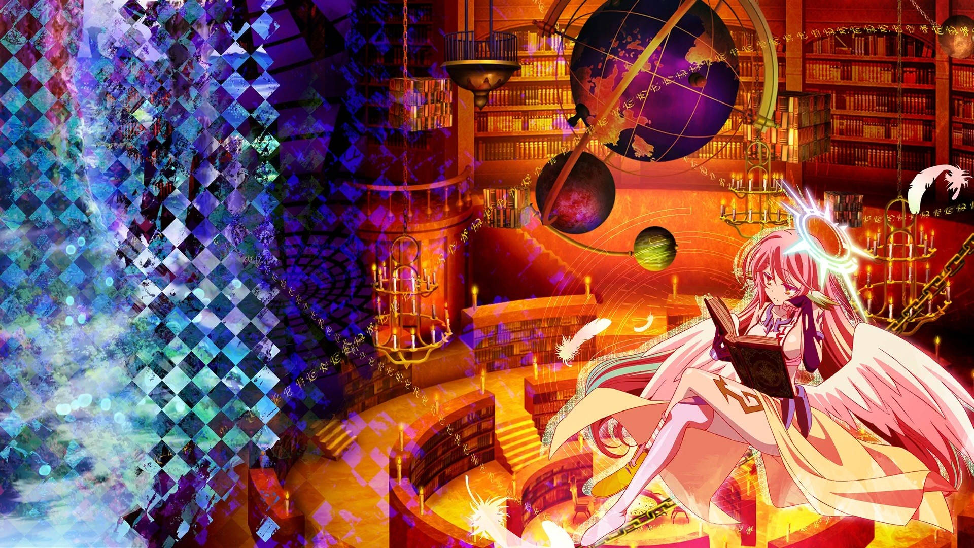 No Game No Life Flügel Library Wallpaper