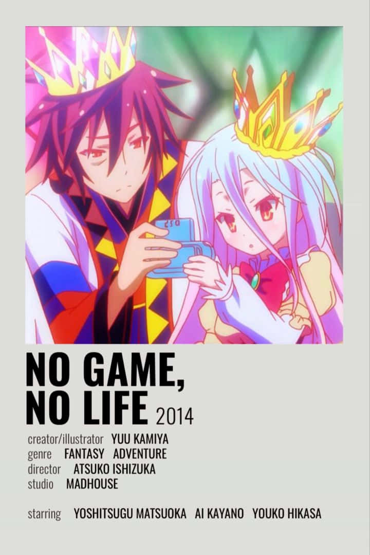 No Game No Life 2014 coverbillede - Udtryksfuldt billede fra 2014-udgaven af ​​No Game No Life.