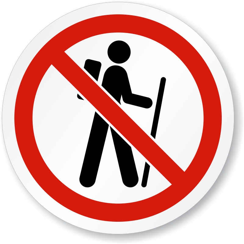 No Hiking Sign Graphic PNG