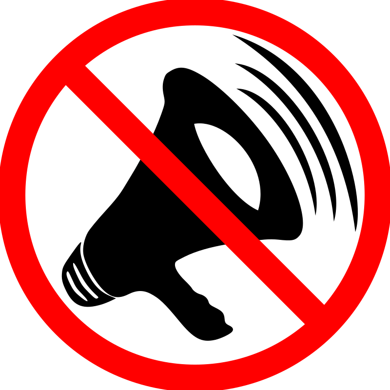 No Loudspeakers Sign PNG