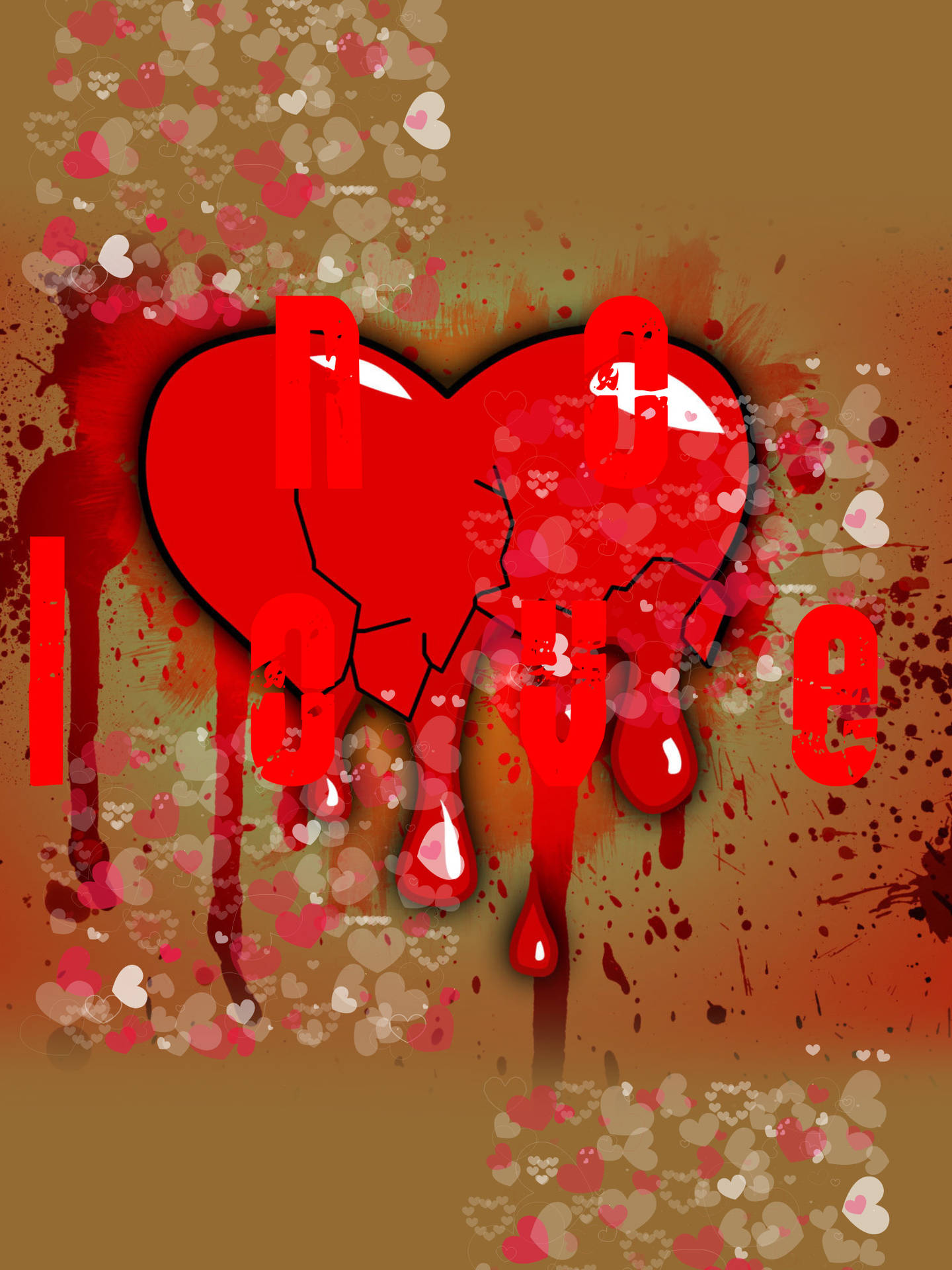 No Love Bleeding Broken Heart Wallpaper