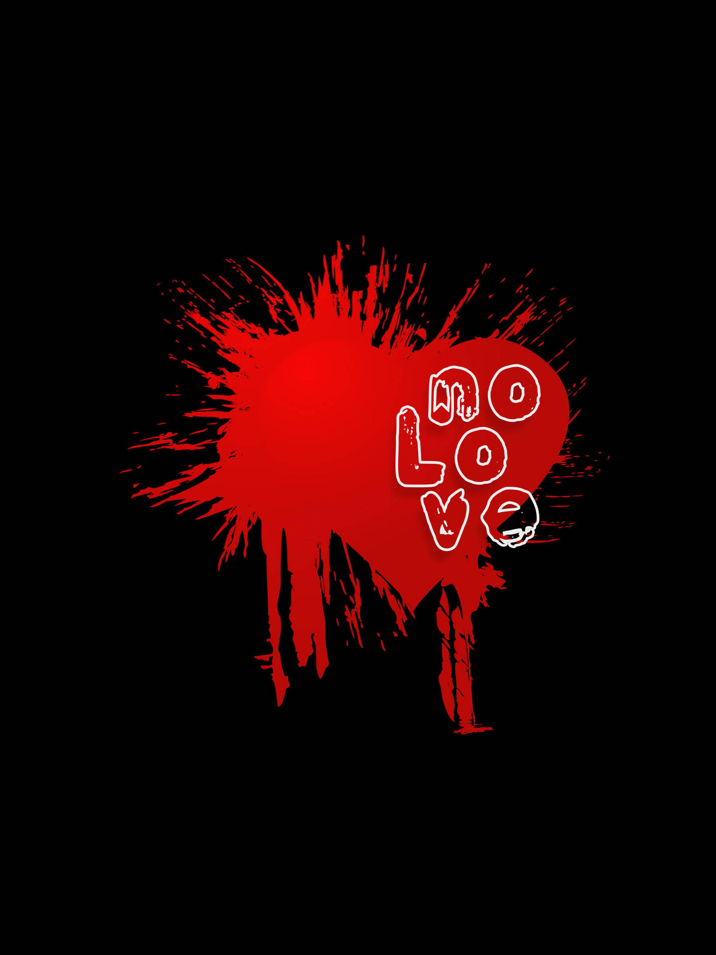 No Love Blood Splatter Heart Wallpaper