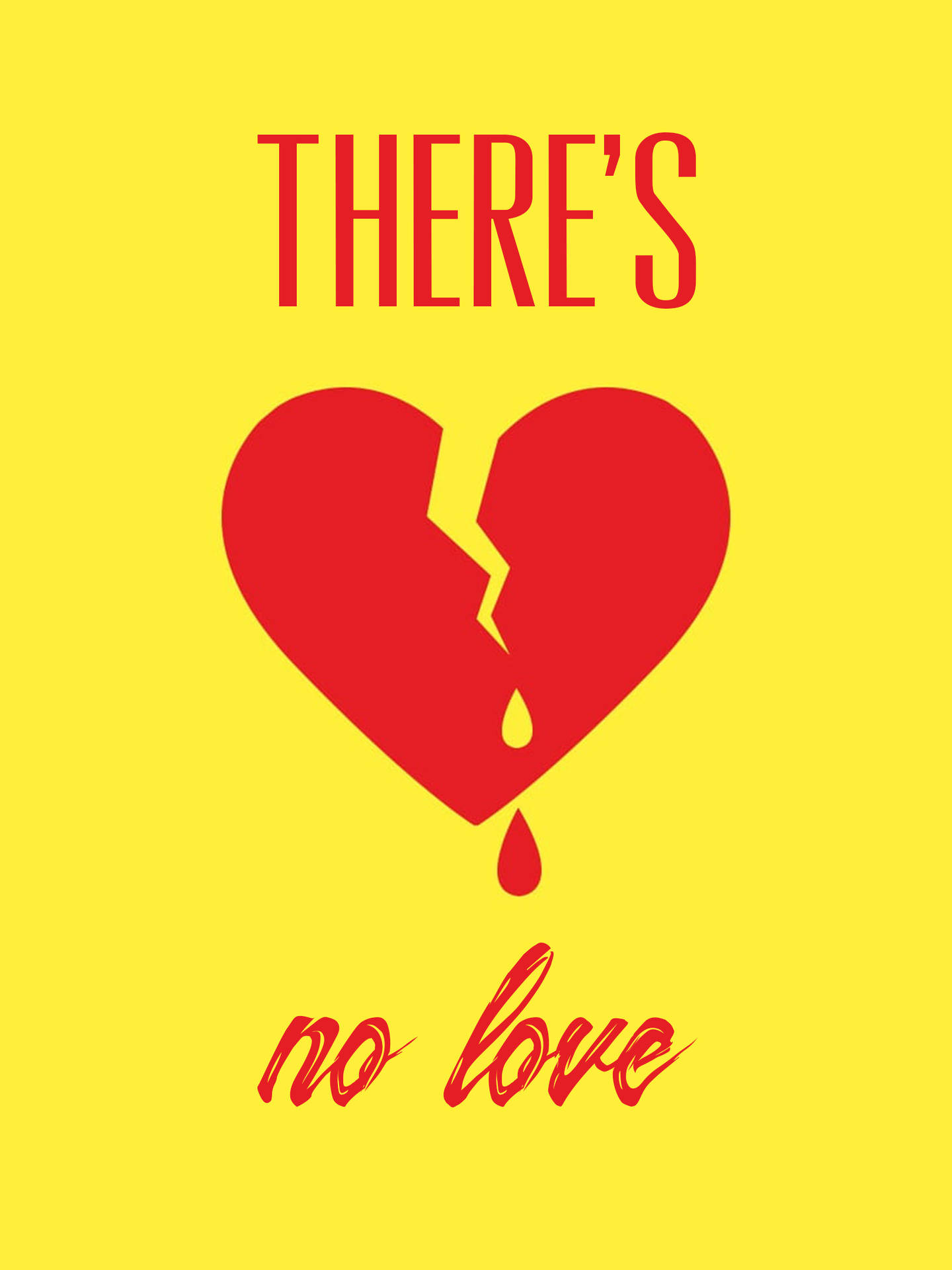 No Love Broken Heart Vector Art Wallpaper