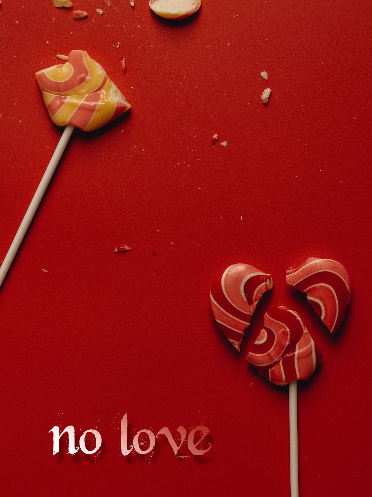 No Love Heart-shaped Lollipops Wallpaper