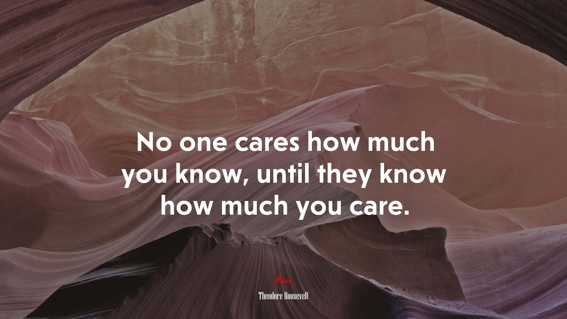 No One Cares How Much You Know Until They Know How Much You Care Wallpaper