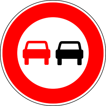 No Overtaking Traffic Sign PNG
