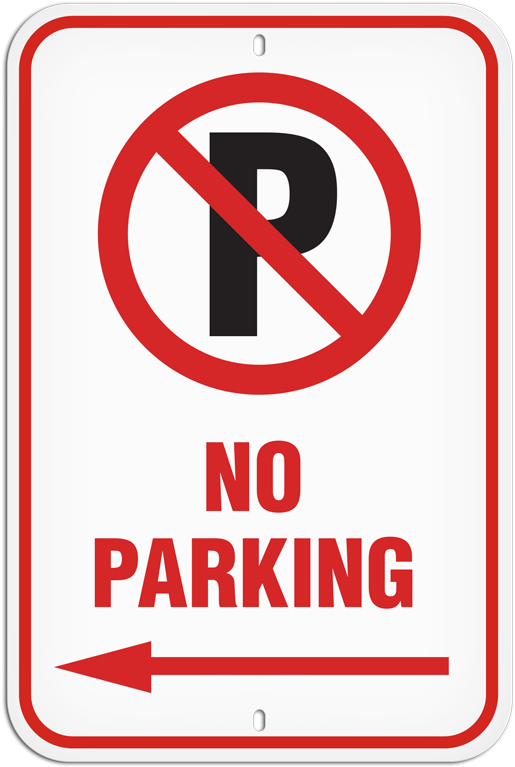 No Parking Sign Directional Arrow PNG
