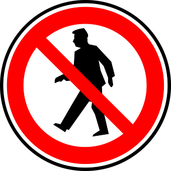 No Pedestrian Sign PNG