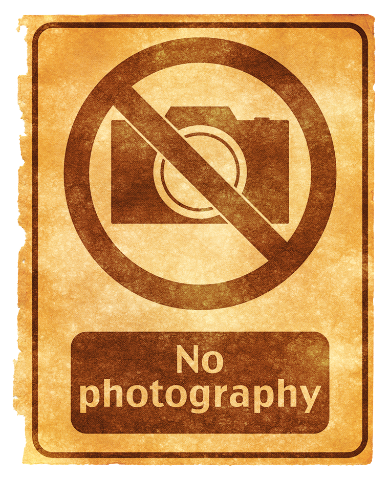No Photography Sign Vintage Style PNG
