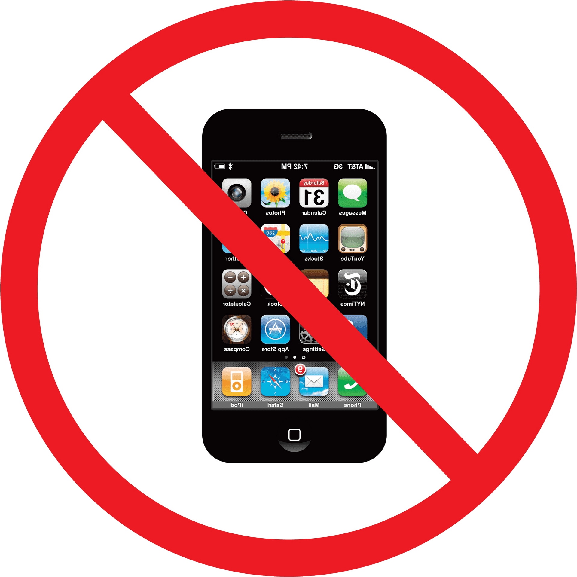 No Smartphone Sign Clipart PNG