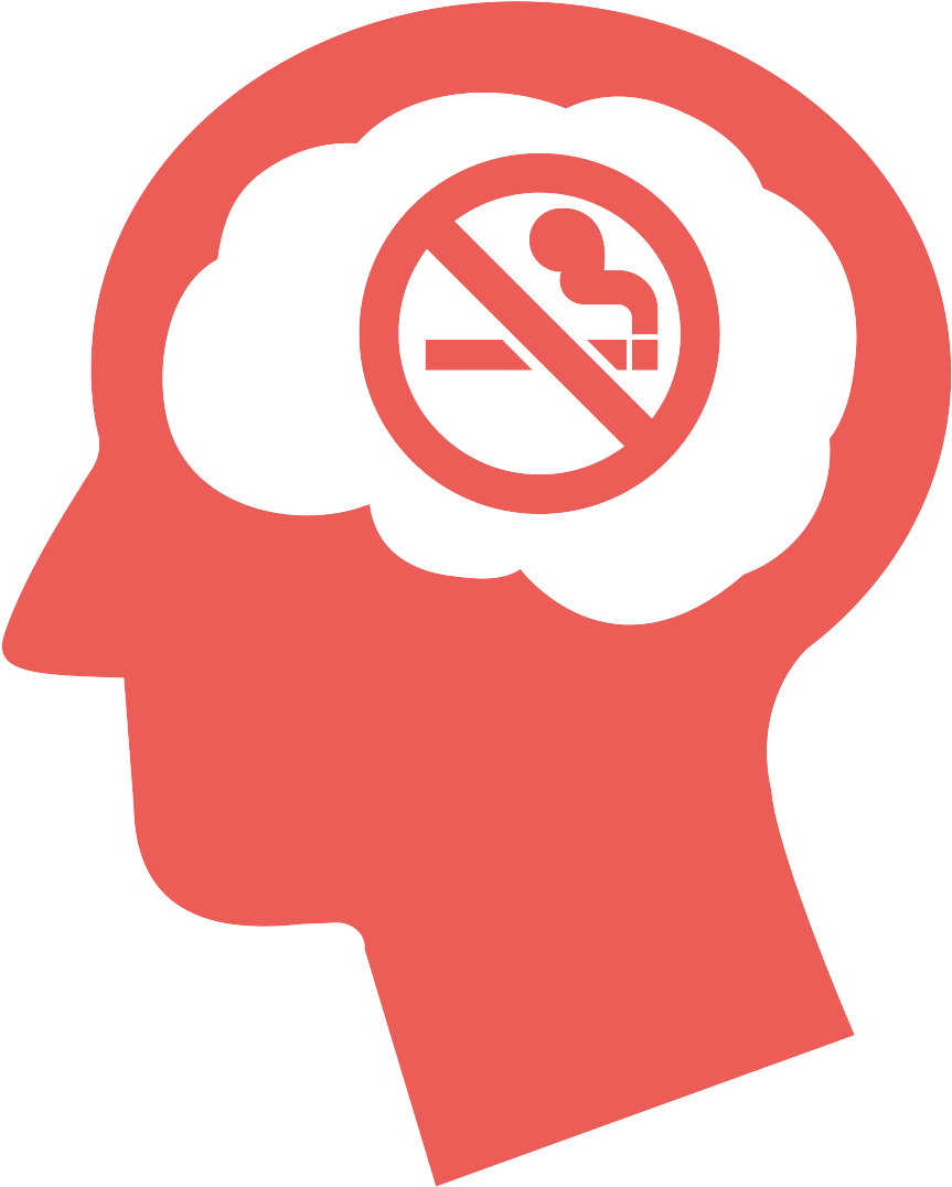 No Smoking Sign Brain Concept PNG