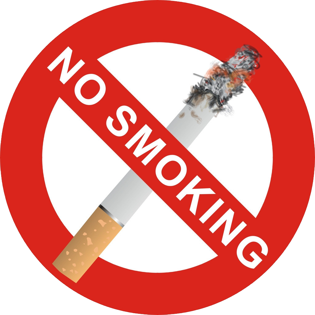 No Smoking Sign With Burning Cigarette PNG