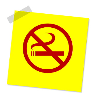 No Smoking Signon Yellow Background PNG