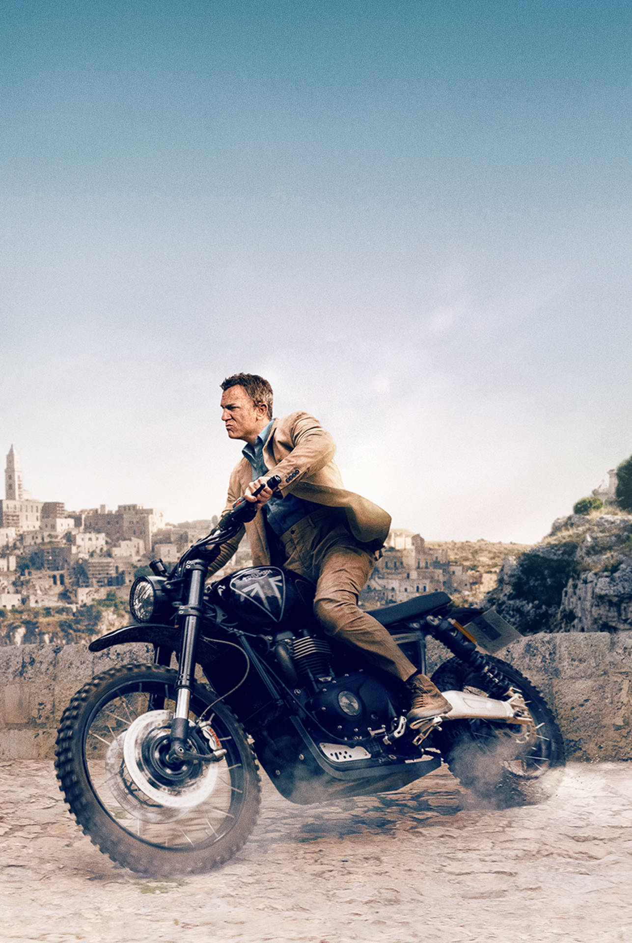 No Time To Die James Bond Riding Motorcycle Wallpaper