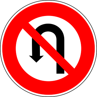 No U Turn Sign PNG