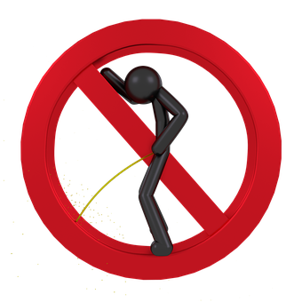 No Urination Sign Funny Character PNG