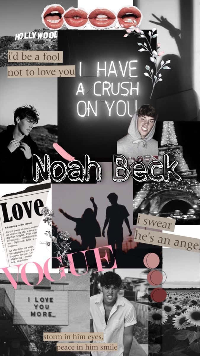 A Collage Of Pictures With The Words I Have A Crush On Noah Back Wallpaper