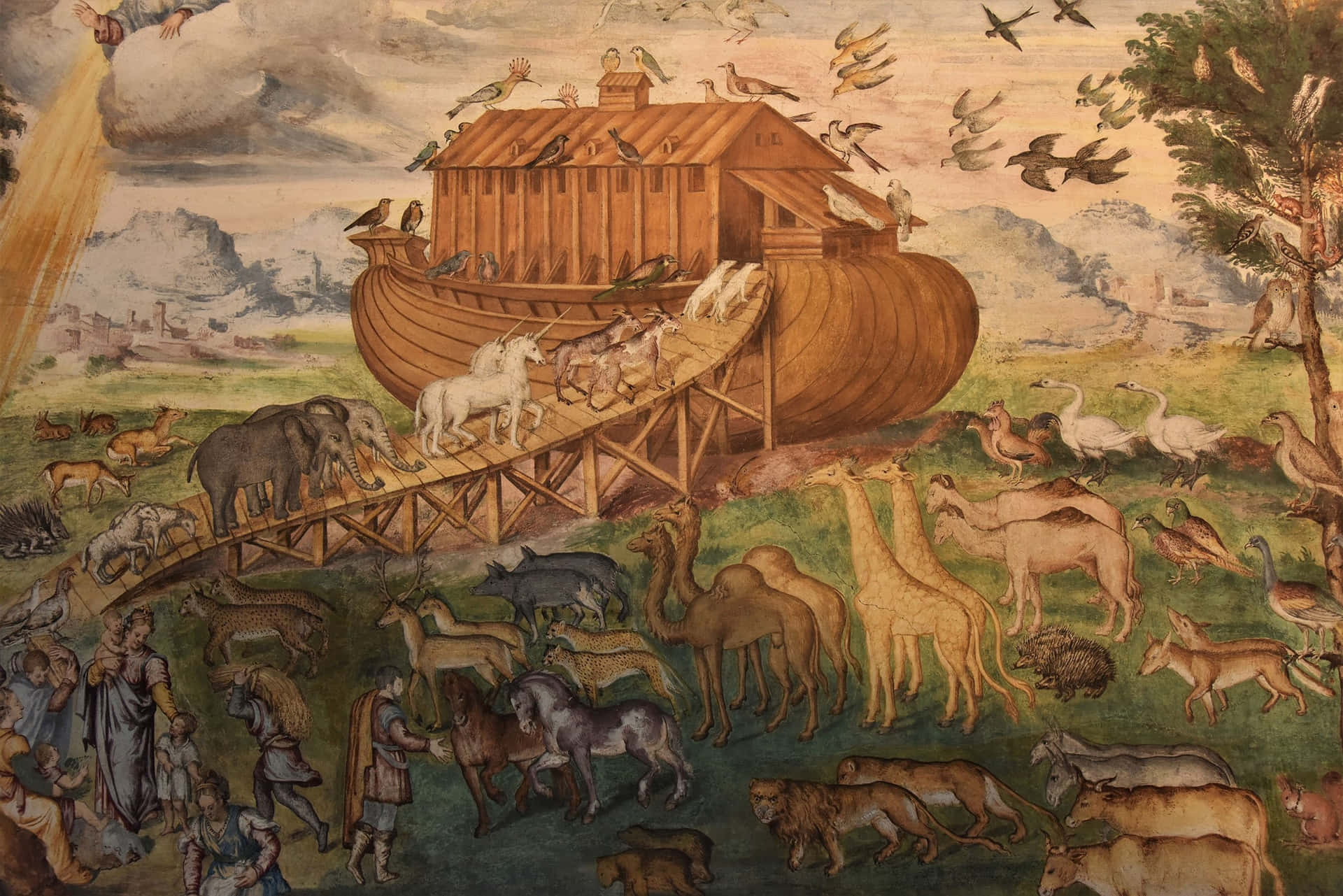 Noah's Ark In The Middle Of A Painting