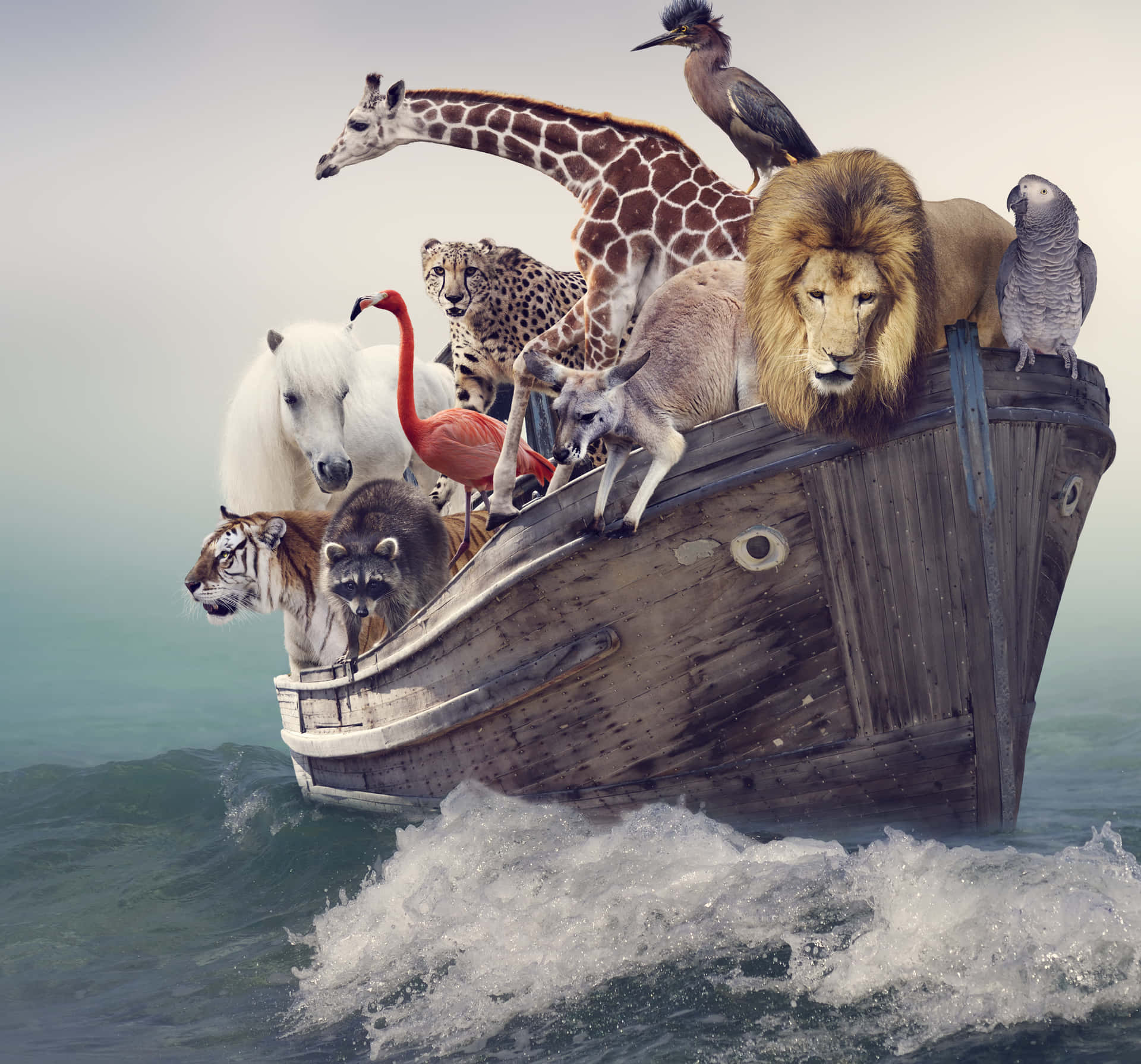A Boat With Many Animals On It