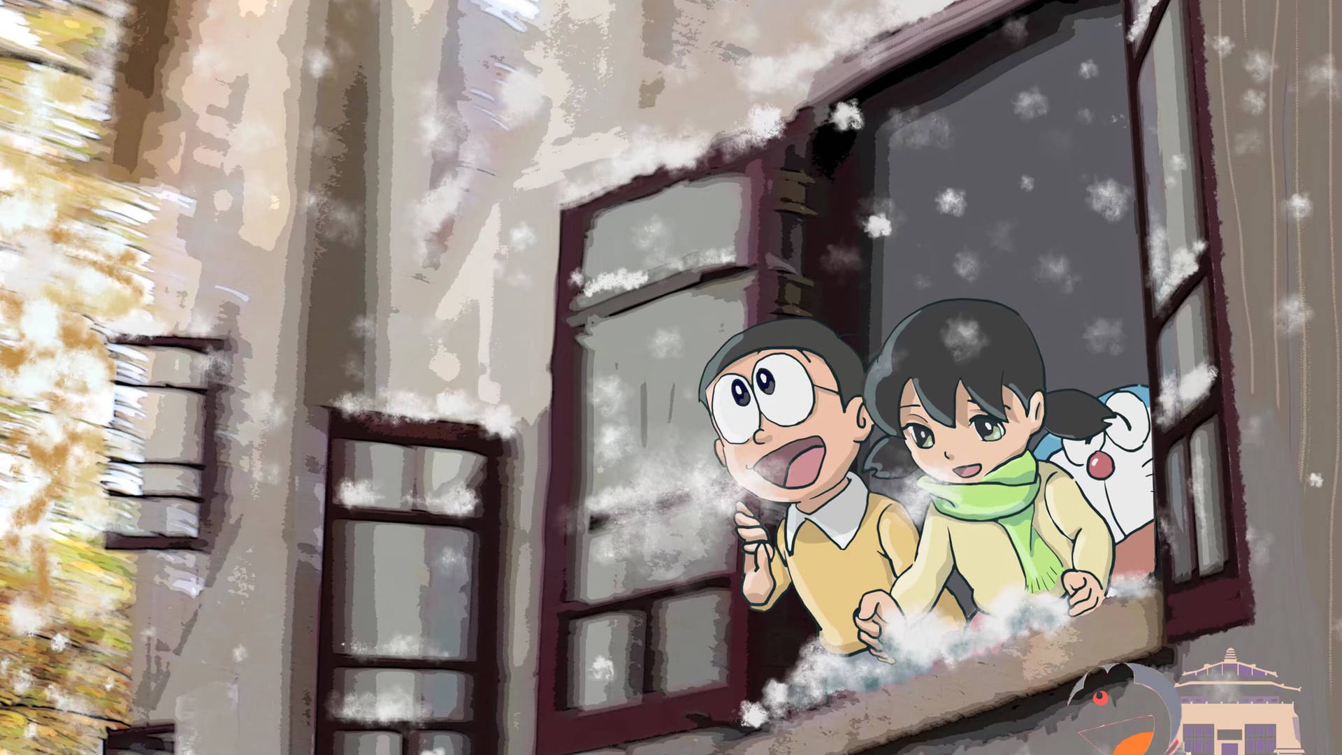 Nobitashizuka En Hd En Invierno. Fondo de pantalla