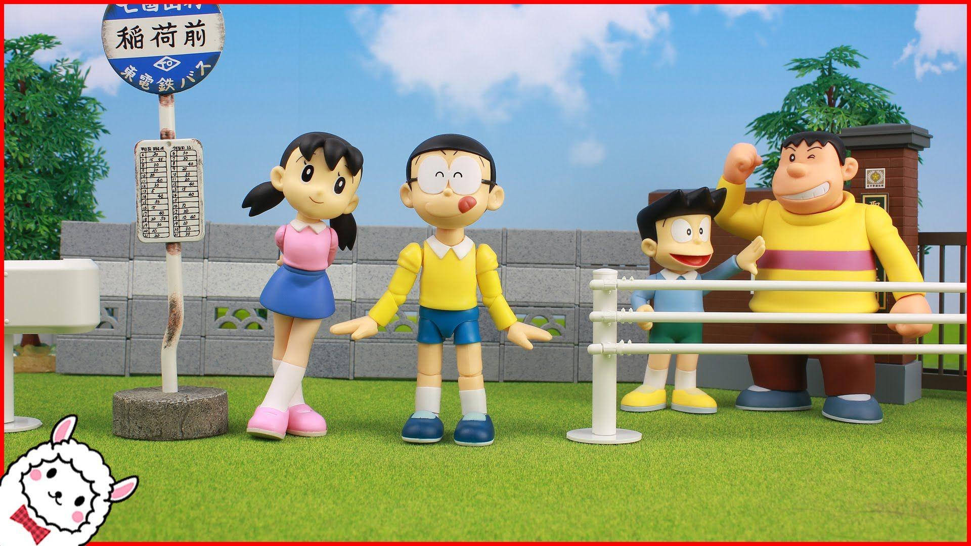 Nobita Shizuka Love Story At Park Background