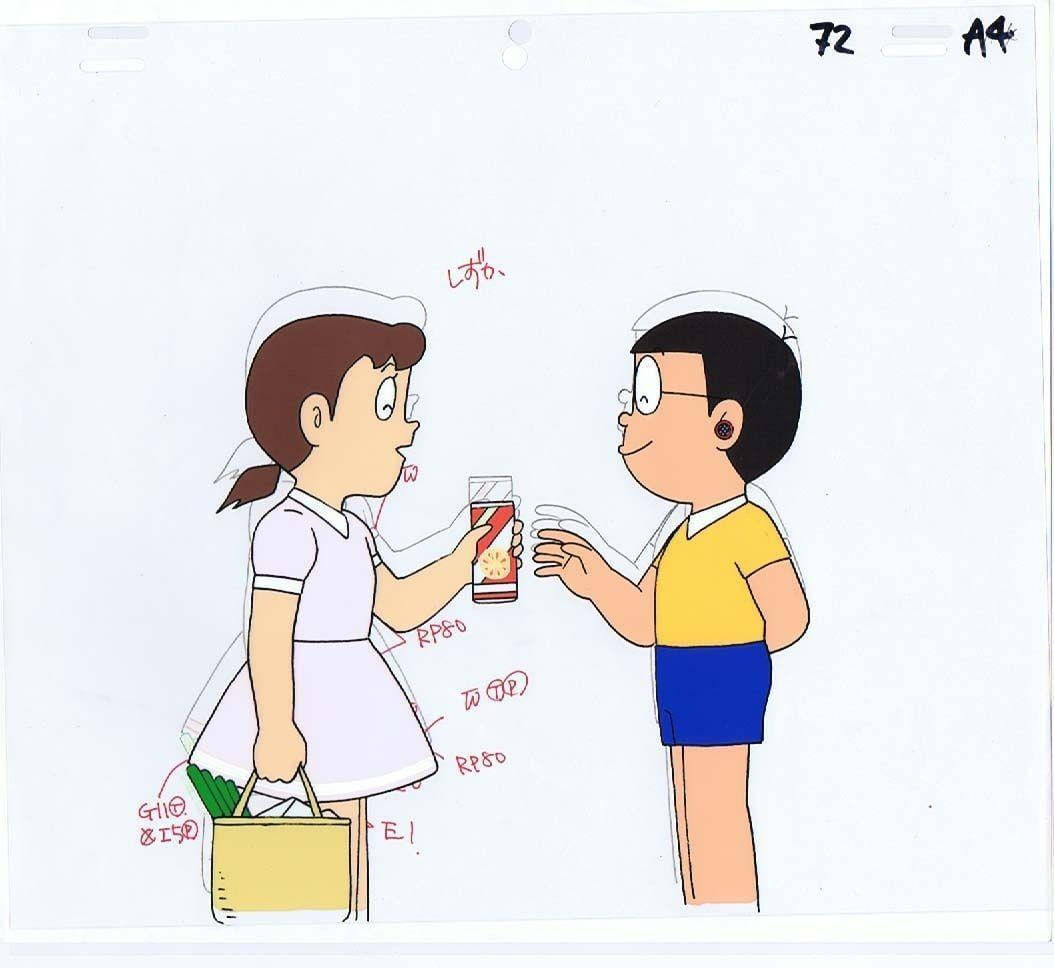 Nobita Shizuka Love Story Sharing Soda Background