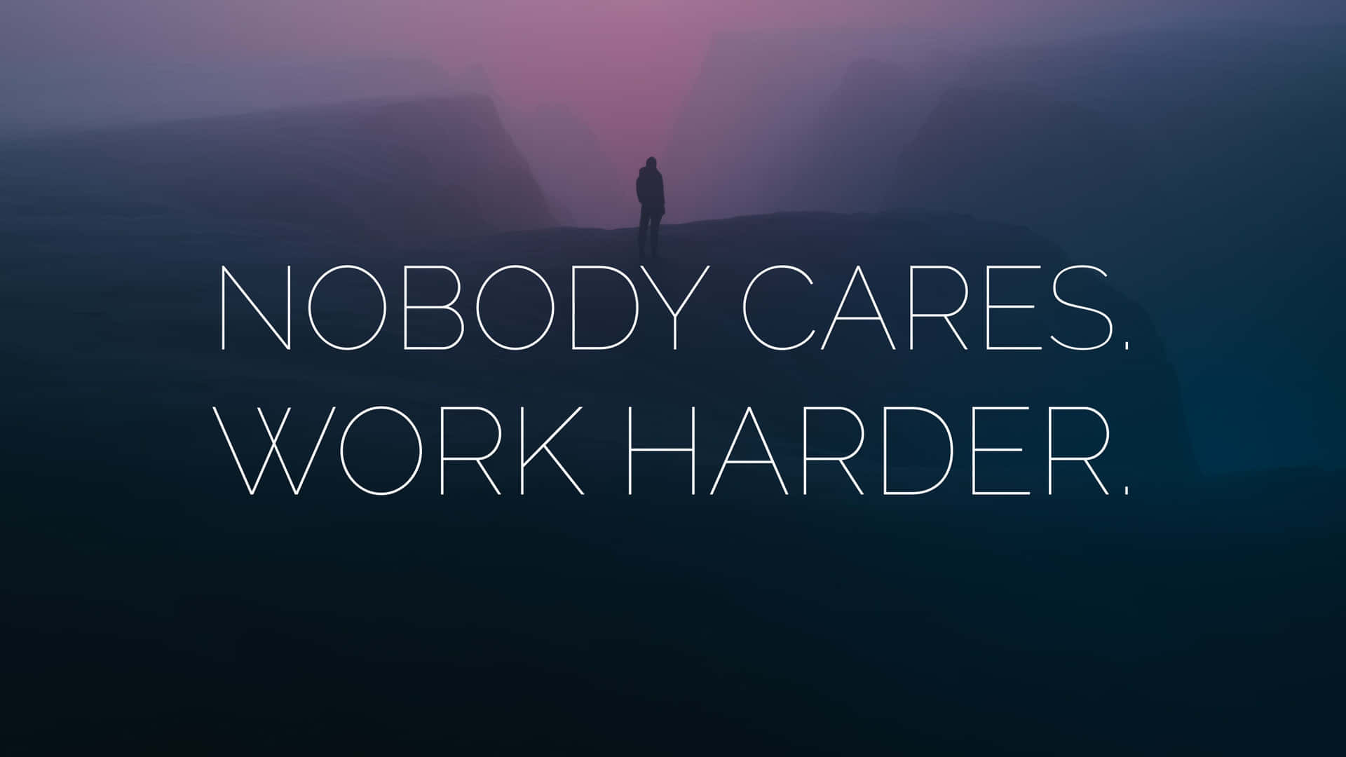 Nobody Cares Work Harder Motivational Quote Wallpaper