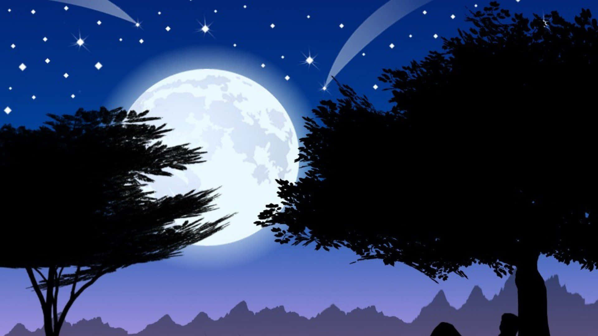 Nocheencantadora Iluminada Por La Luna