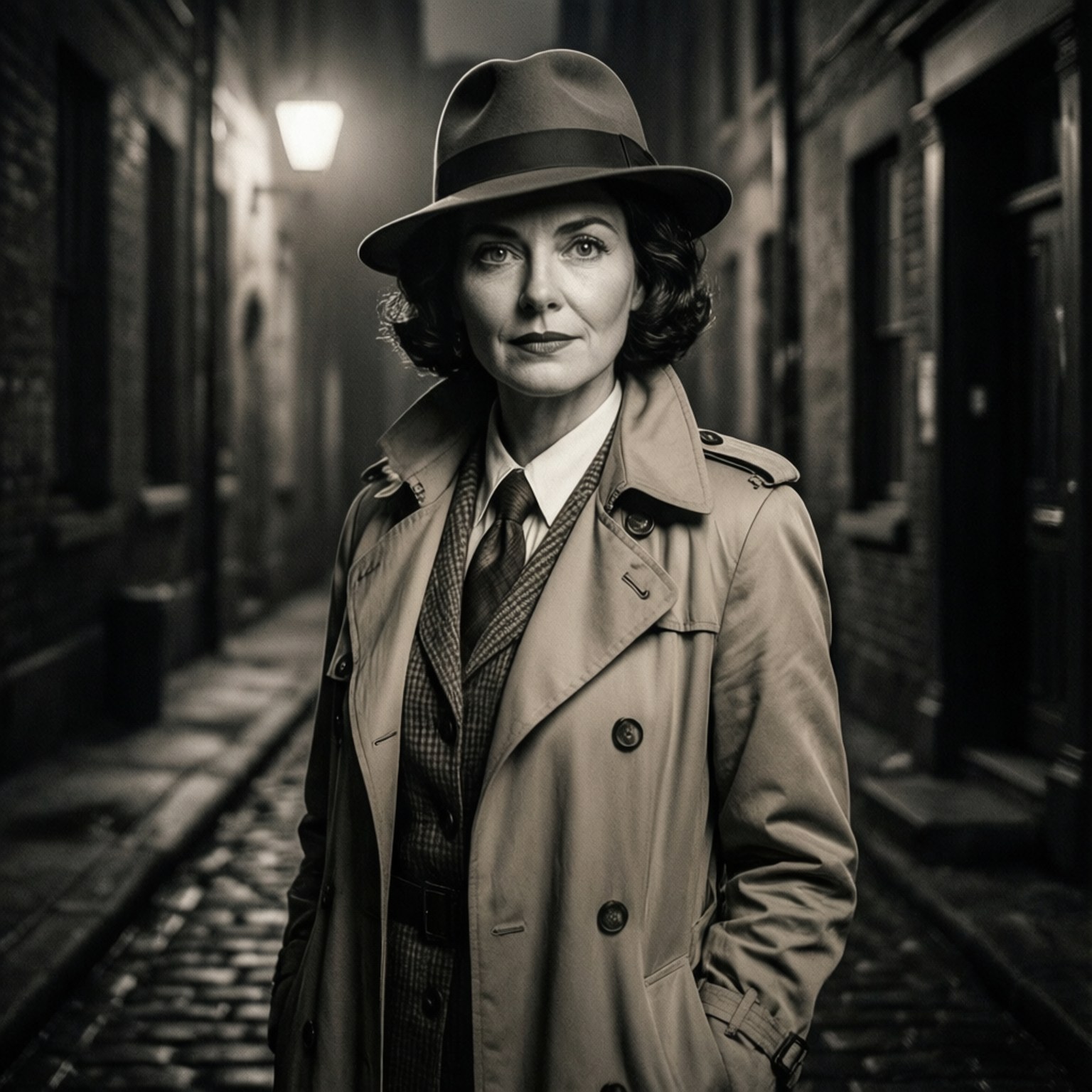 Lily Sullivan som en noir-detektiv i en mørk bakgate