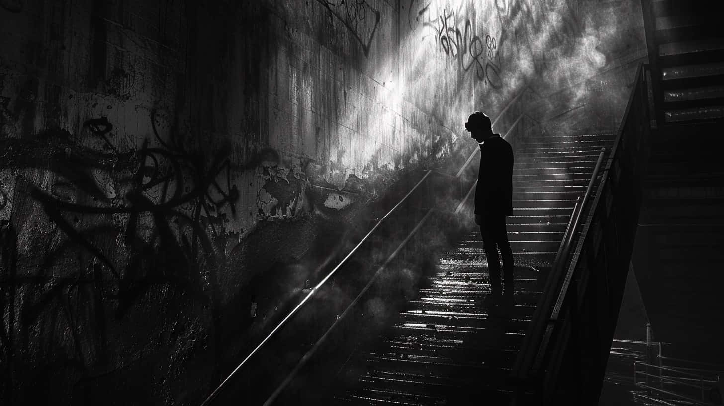Noir Silhouette Staircase.jpg Wallpaper