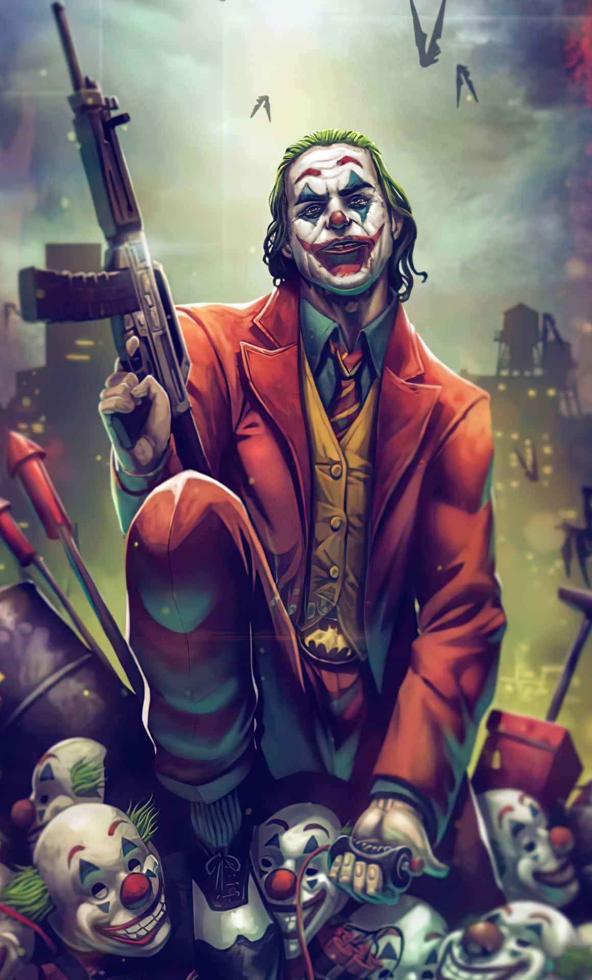 Nolvam Clown Gun Joker 4k Phone Wallpaper